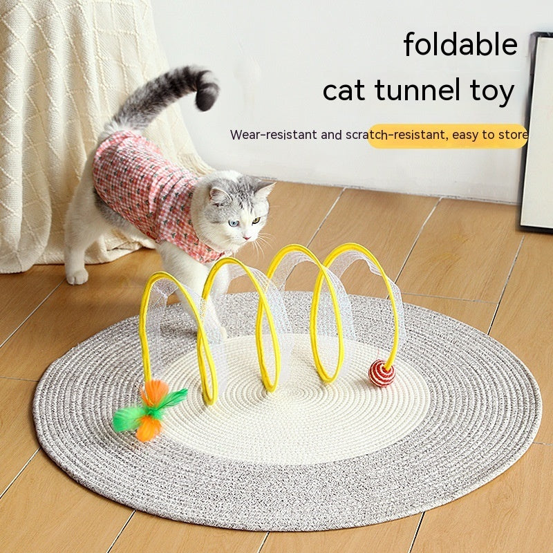 S-Shaped Foldable Cat Tunnel Toy