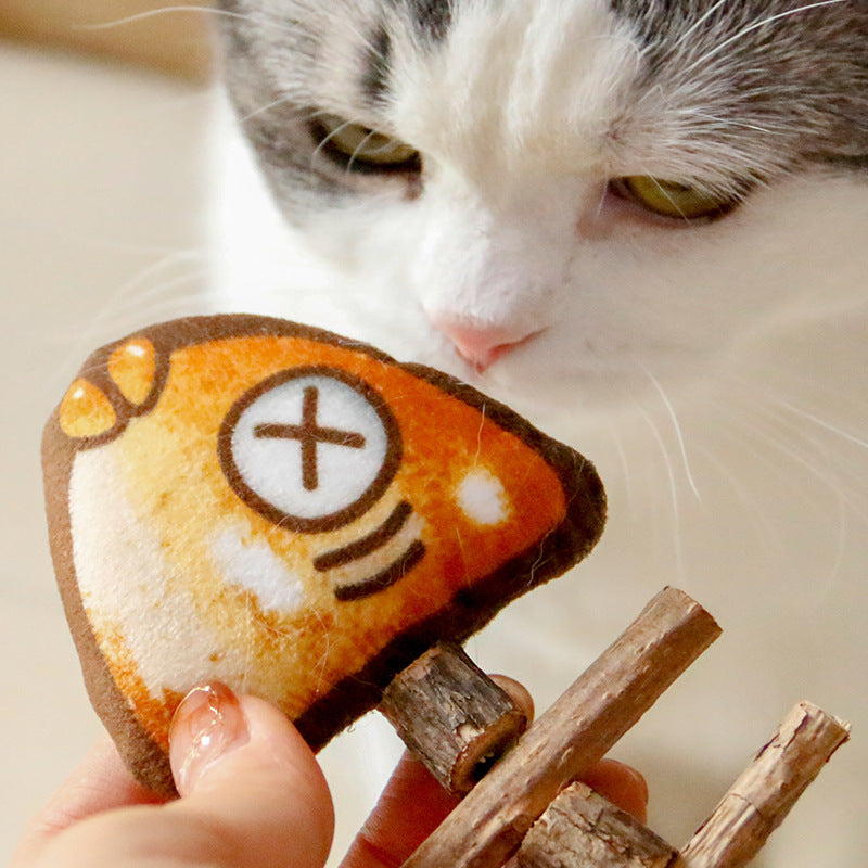 Wooden Fishbone Chew Toy for Cats