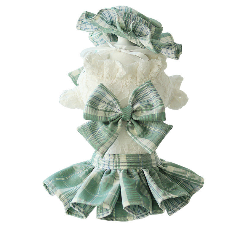 Plaid Bow Pet Dress