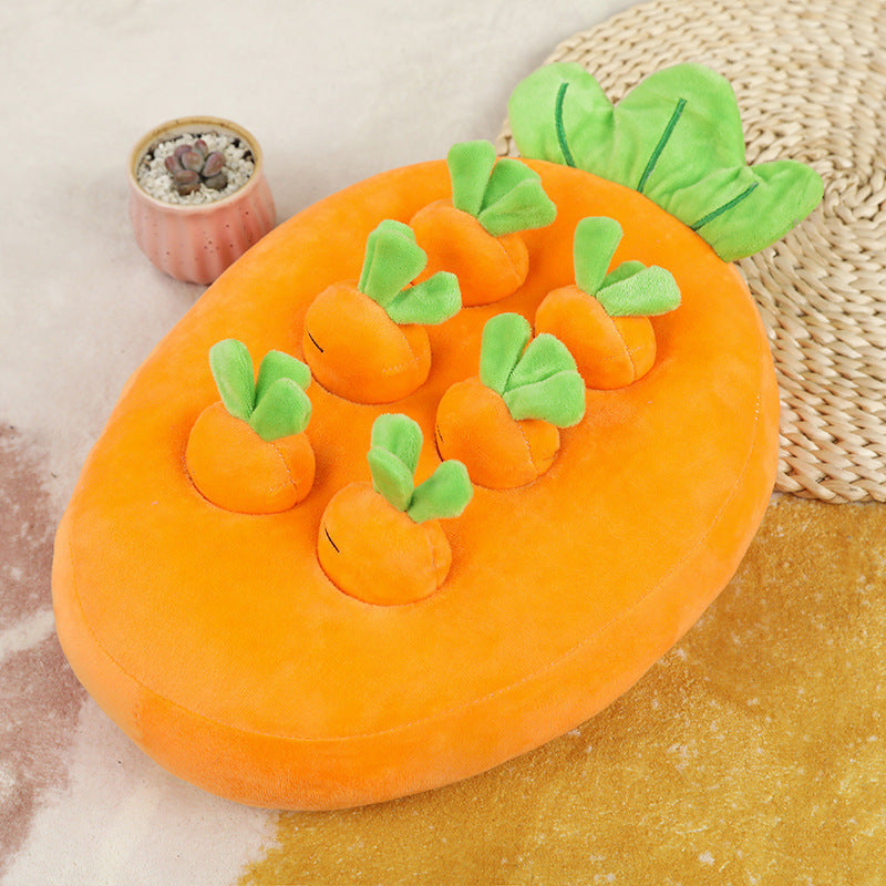 Carrot Pulling Plush Snuffle Toy