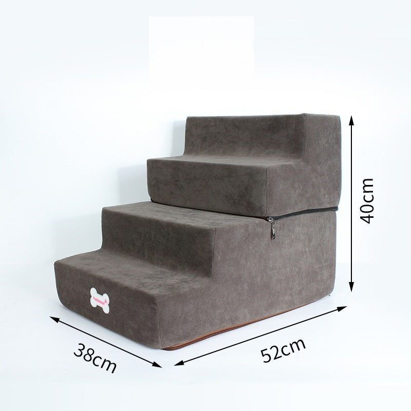 Factory Direct Sale Dog Stairs Pet Climbing Ladder Sponge Steps Small Dog Teddy On The Sofa Bed Climbing Ladder Can Be Customized