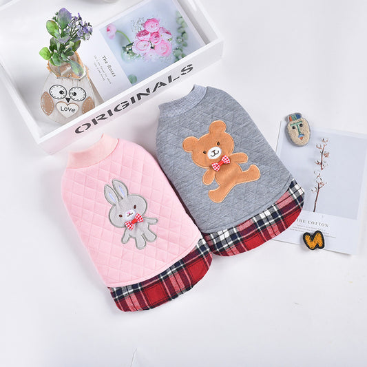 Small Dog Two-legged Warm Teddy Bichon Hiromi Rhombus Top