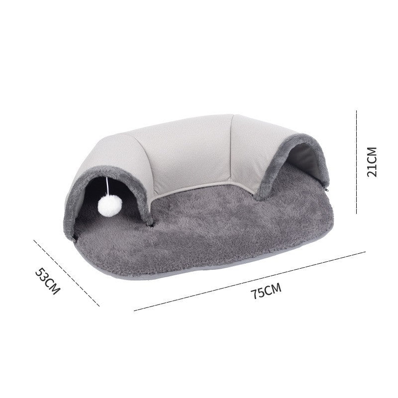 Plush Tunnel Hideout for Cats
