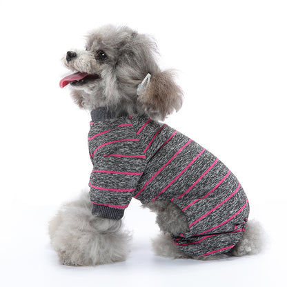 Summer Dog Clothes Striped Home Pajamas Thin
