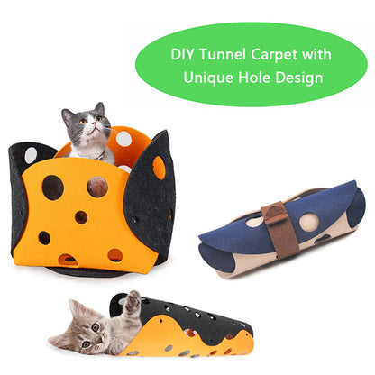 Collapsible Cat Tunnel with Pom Balls