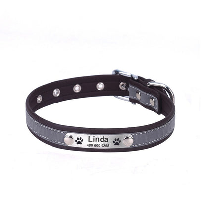 Reflective Lettering Collar Small And Medium Dog Collar Microfiber Soft Cat Collar