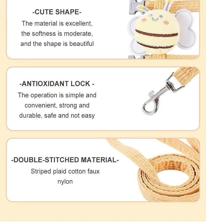 Cat Small Dog Wings Decoration Adjustable Chest Harness Leash Set Pet Supplies