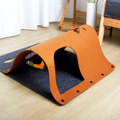 2-in-1 Cat Tunnel & Felt Nest House