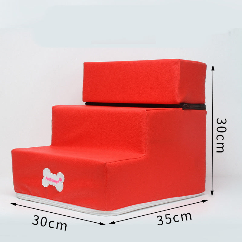 Factory Direct Sale Dog Stairs Pet Climbing Ladder Sponge Steps Small Dog Teddy On The Sofa Bed Climbing Ladder Can Be Customized