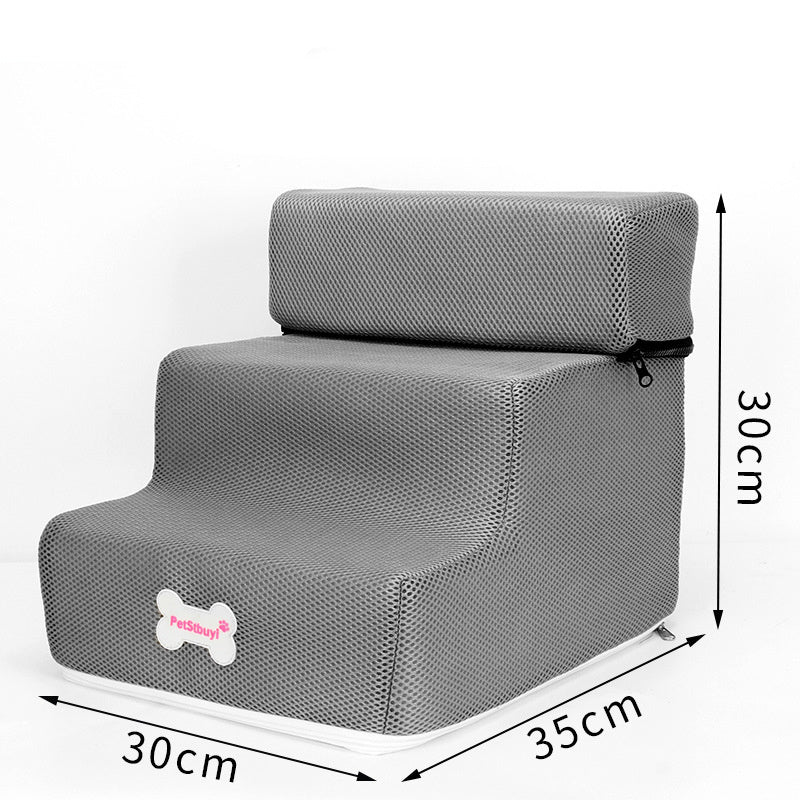 Factory Direct Sale Dog Stairs Pet Climbing Ladder Sponge Steps Small Dog Teddy On The Sofa Bed Climbing Ladder Can Be Customized