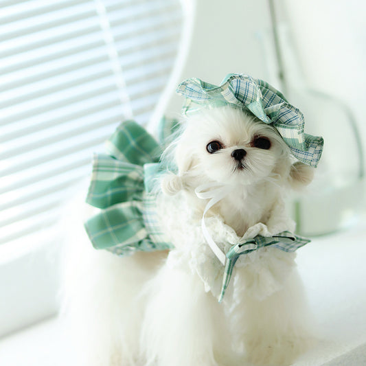 Plaid Bow Pet Dress