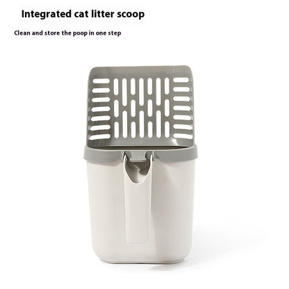 Large Capacity Integrated Cat Litter Scoop Shit Trash Can Shovel Shit Storage Box Tools