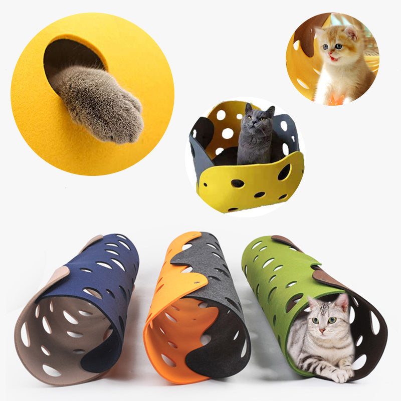 Collapsible Cat Tunnel with Pom Balls