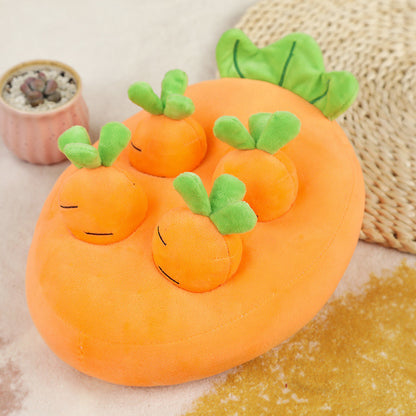 Carrot Pulling Plush Snuffle Toy