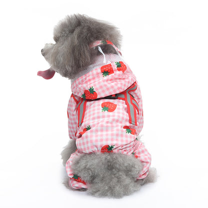 Pet Sound Dog Raincoat Four-legged Reflective Raincoat Pattern Dog Four Seasons Universal