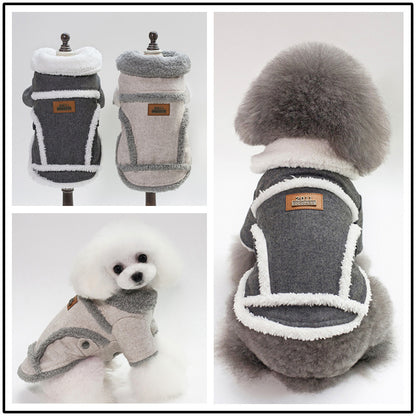 Pet Two-leg Fleece-lined Personalized Warm Keeping Dog Clothes