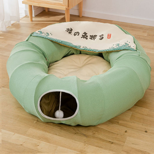 Folding Cat Tunnel & Washable Nest