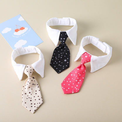 Pet Tie Saliva Towel British Style Gentleman