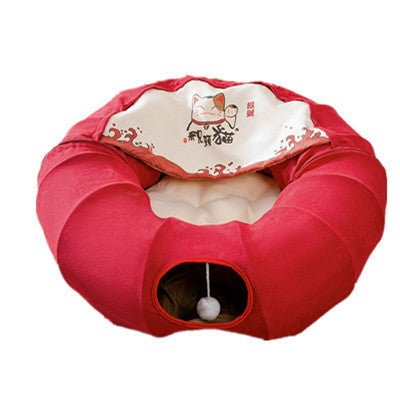 Folding Cat Tunnel & Washable Nest