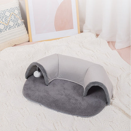 Plush Tunnel Hideout for Cats