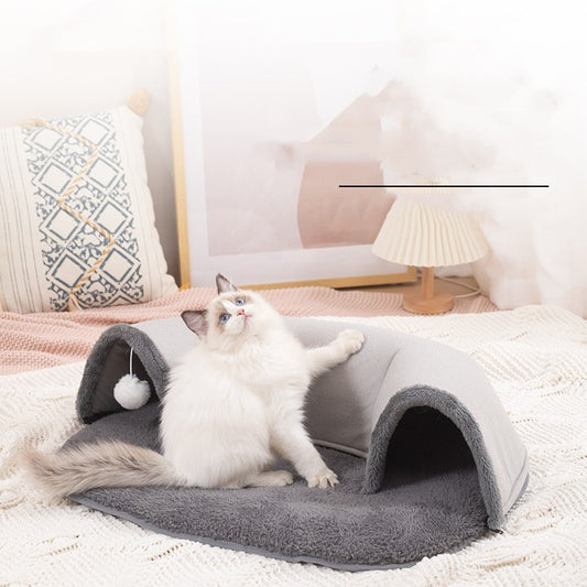 Plush Tunnel Hideout for Cats