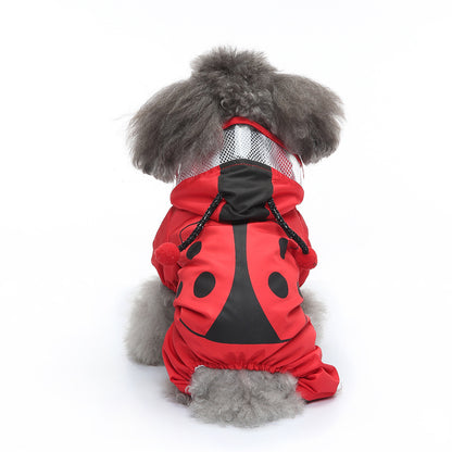 Pet Sound Dog Raincoat Four-legged Reflective Raincoat Pattern Dog Four Seasons Universal