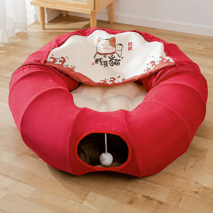 Folding Cat Tunnel & Washable Nest