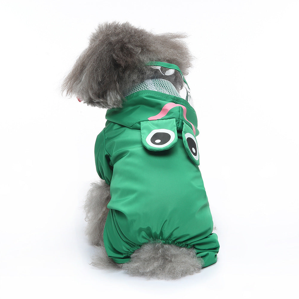 Pet Sound Dog Raincoat Four-legged Reflective Raincoat Pattern Dog Four Seasons Universal
