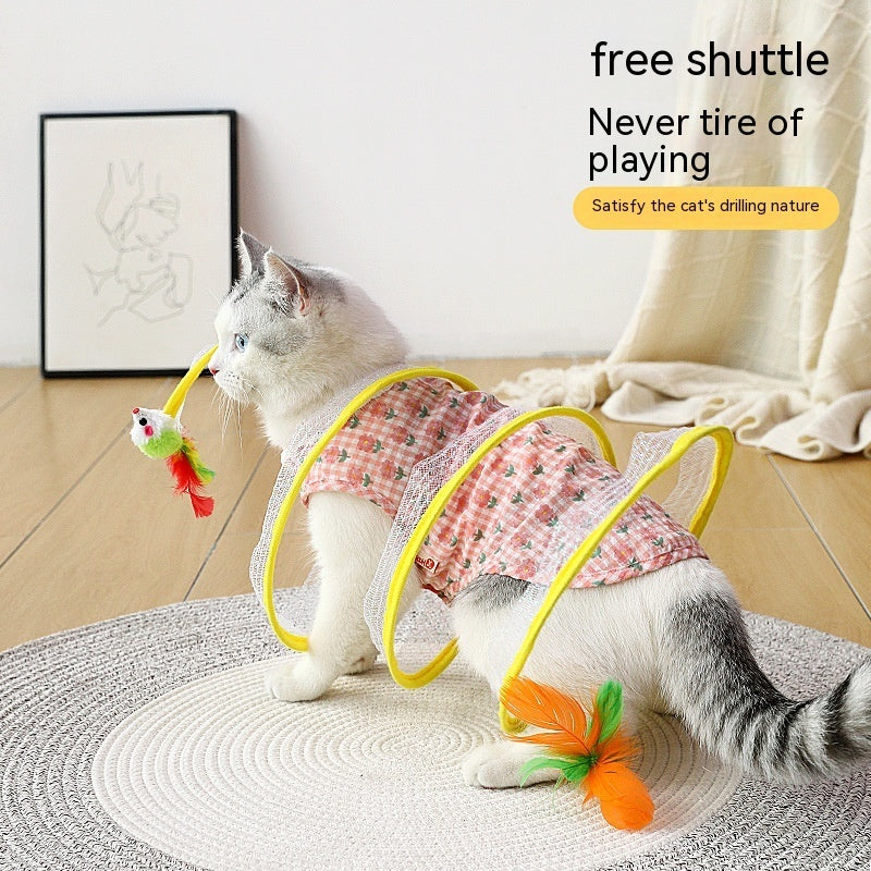 S-Shaped Foldable Cat Tunnel Toy