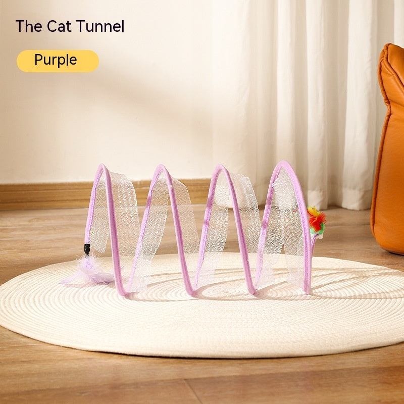 S-Shaped Foldable Cat Tunnel Toy
