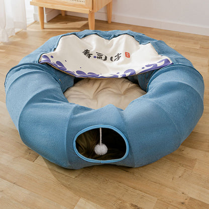 Folding Cat Tunnel & Washable Nest