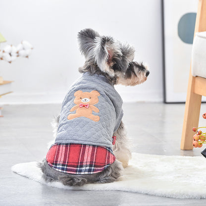 Small Dog Two-legged Warm Teddy Bichon Hiromi Rhombus Top